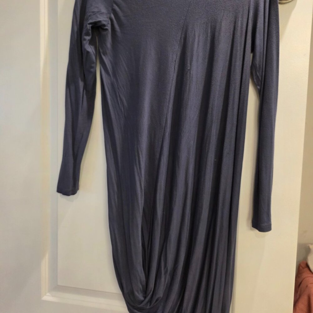 Long sleeve slate blue dress